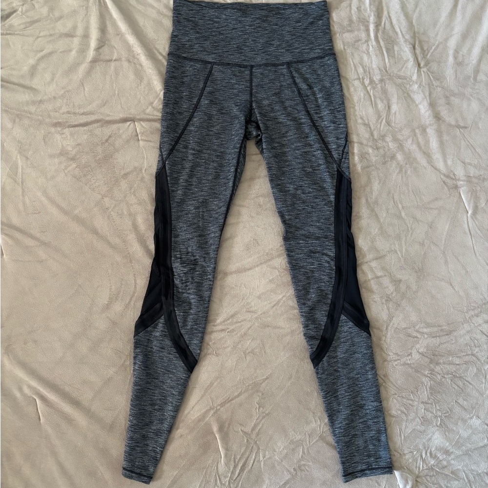 Athleta Charcoal Heathered High Rise Leggings - Small